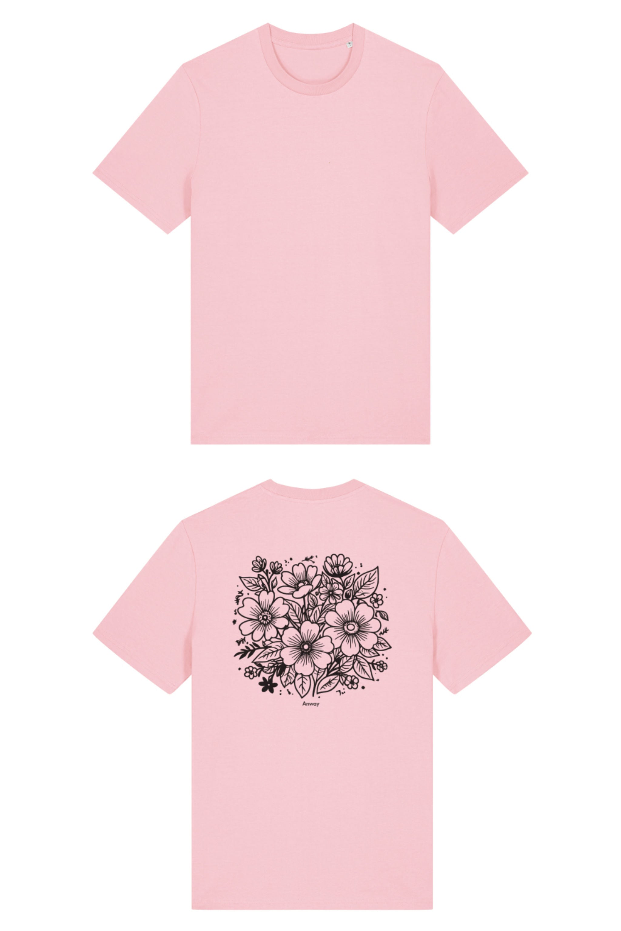 T-Shirt aus 100 % Bio-Baumwolle mit normaler Passform, erhältlich in verschiedenen Farben wie Blue Soul, Cotton Pink, Lavender, Aloe, Weiss und Schwarz. Individuell bedruckbar mit Wunschmotiv. Weiches, angenehm leichtes Material für hohen Tragekomfort. Ideal für einen zeitgemässen, entspannten Look. Rückseite: T-Shirt mit grossem, einfarbigem Blumenprint auf der Rückseite. 