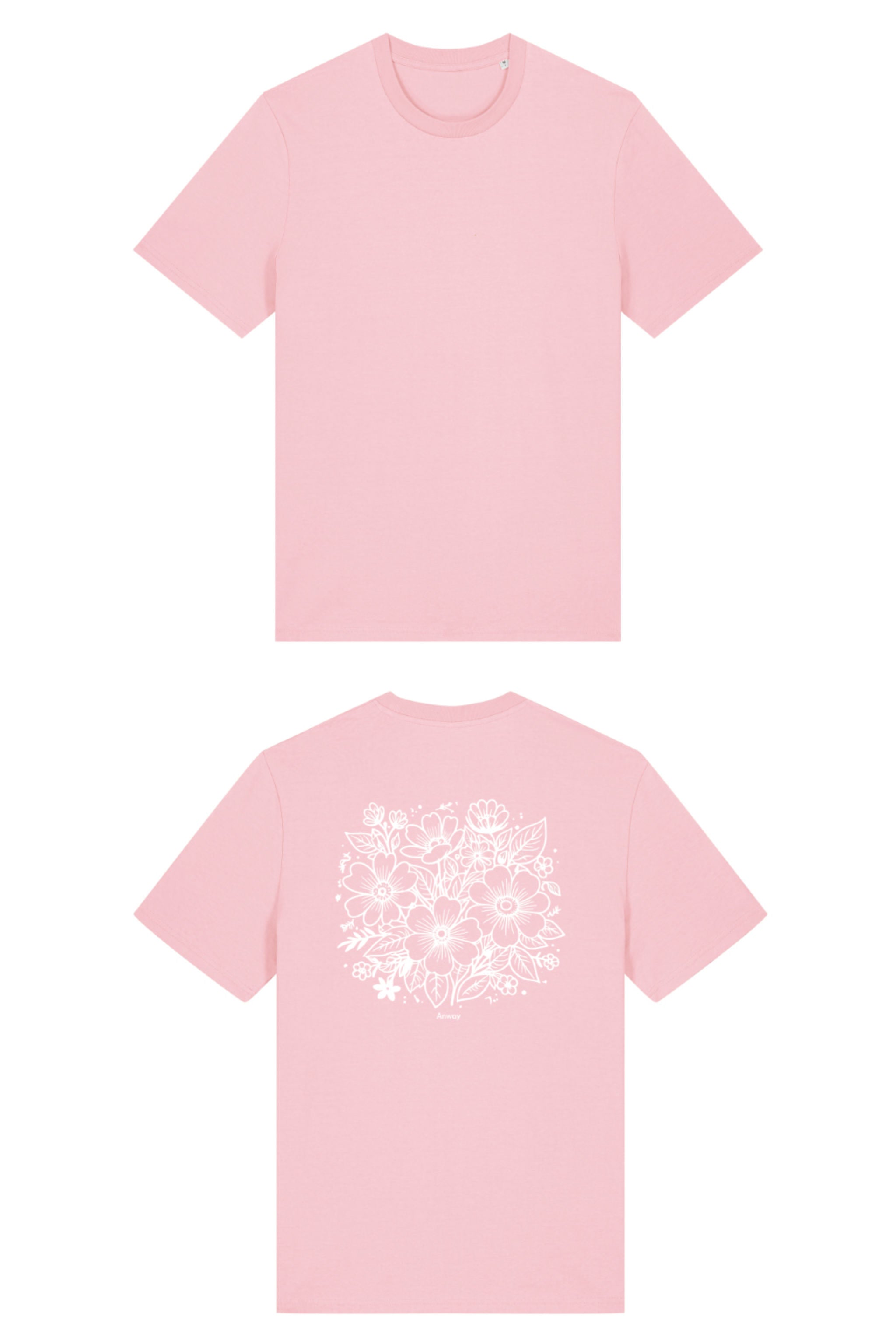 T-Shirt aus 100 % Bio-Baumwolle mit normaler Passform, erhältlich in verschiedenen Farben wie Blue Soul, Cotton Pink, Lavender, Aloe, Weiss und Schwarz. Individuell bedruckbar mit Wunschmotiv. Weiches, angenehm leichtes Material für hohen Tragekomfort. Ideal für einen zeitgemässen, entspannten Look. Rückseite: T-Shirt mit grossem, einfarbigem Blumenprint auf der Rückseite. 