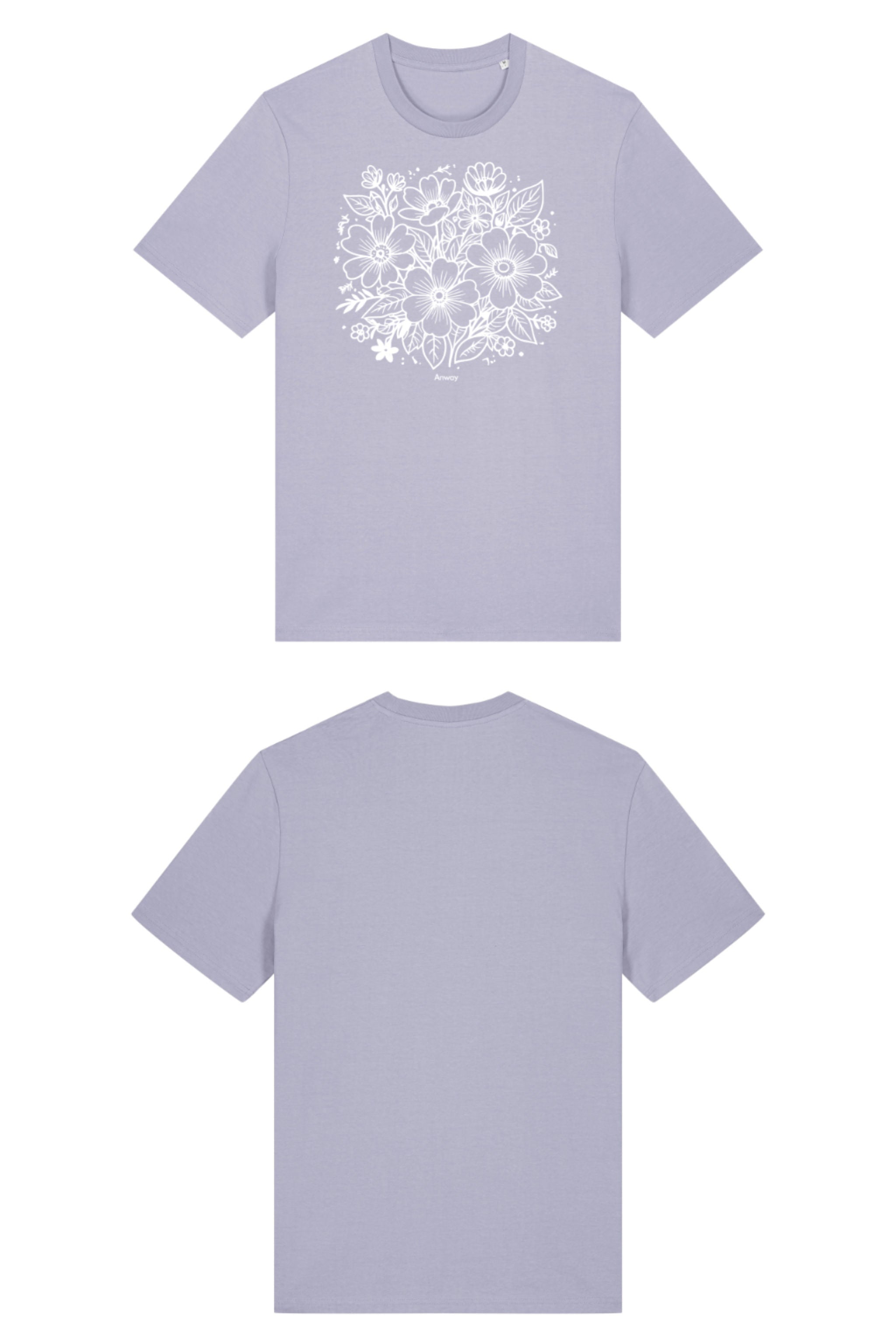 T-Shirt aus 100 % Bio-Baumwolle mit normaler Passform, erhältlich in verschiedenen Farben wie Blue Soul, Cotton Pink, Lavender, Aloe, Weiss und Schwarz. Individuell bedruckbar mit Wunschmotiv. Weiches, angenehm leichtes Material für hohen Tragekomfort. Ideal für einen zeitgemässen, entspannten Look. Vorderseite: T-Shirt mit einfarbigem Blumenprint auf der Vorderseite. 