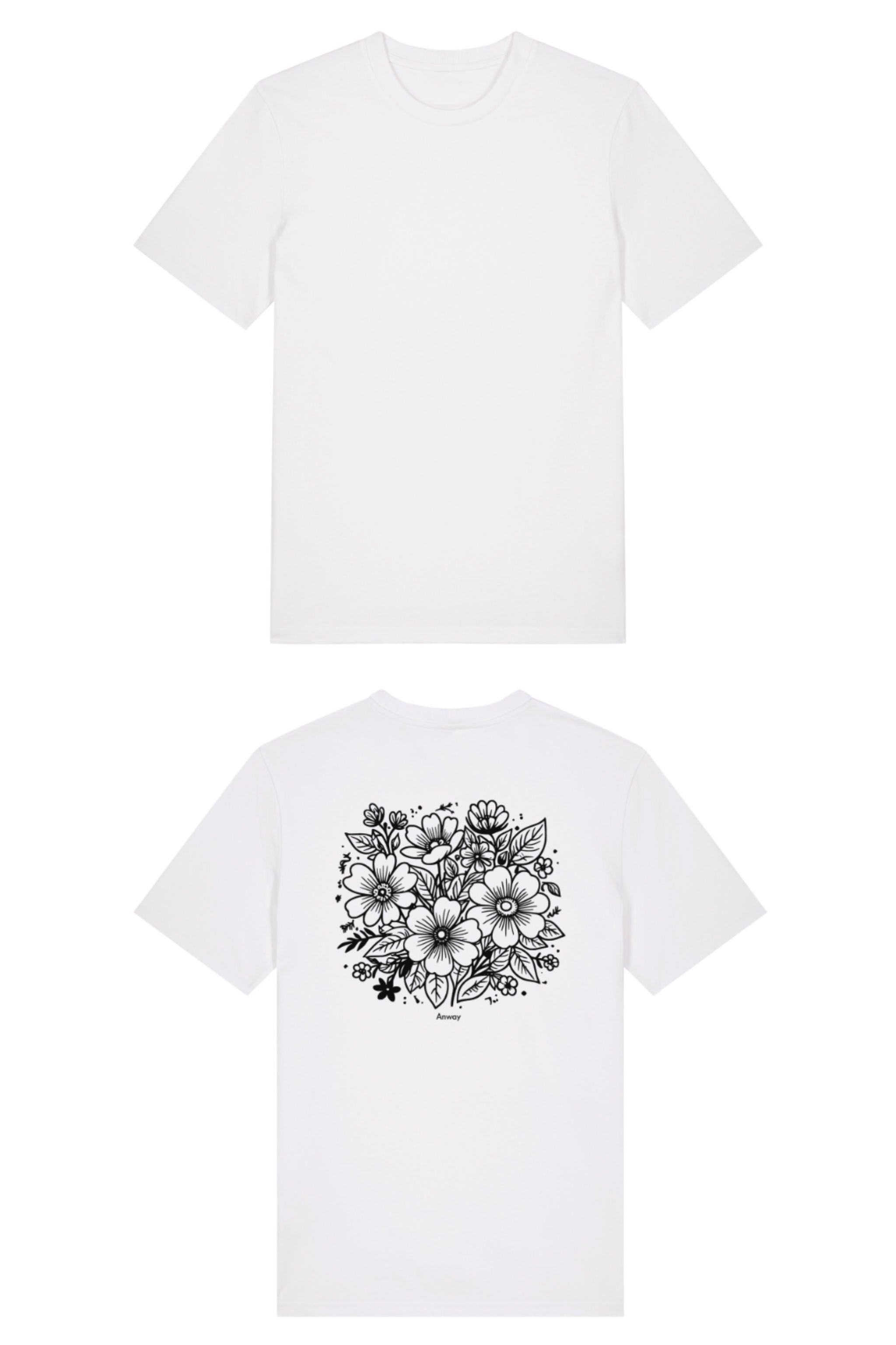 T-Shirt aus 100 % Bio-Baumwolle mit normaler Passform, erhältlich in verschiedenen Farben wie Blue Soul, Cotton Pink, Lavender, Aloe, Weiss und Schwarz. Individuell bedruckbar mit Wunschmotiv. Weiches, angenehm leichtes Material für hohen Tragekomfort. Ideal für einen zeitgemässen, entspannten Look. Rückseite: T-Shirt mit grossem, einfarbigem Blumenprint auf der Rückseite. 