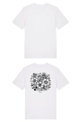 T-Shirt aus 100 % Bio-Baumwolle mit normaler Passform, erhältlich in verschiedenen Farben wie Blue Soul, Cotton Pink, Lavender, Aloe, Weiss und Schwarz. Individuell bedruckbar mit Wunschmotiv. Weiches, angenehm leichtes Material für hohen Tragekomfort. Ideal für einen zeitgemässen, entspannten Look. Rückseite: T-Shirt mit grossem, einfarbigem Blumenprint auf der Rückseite. 