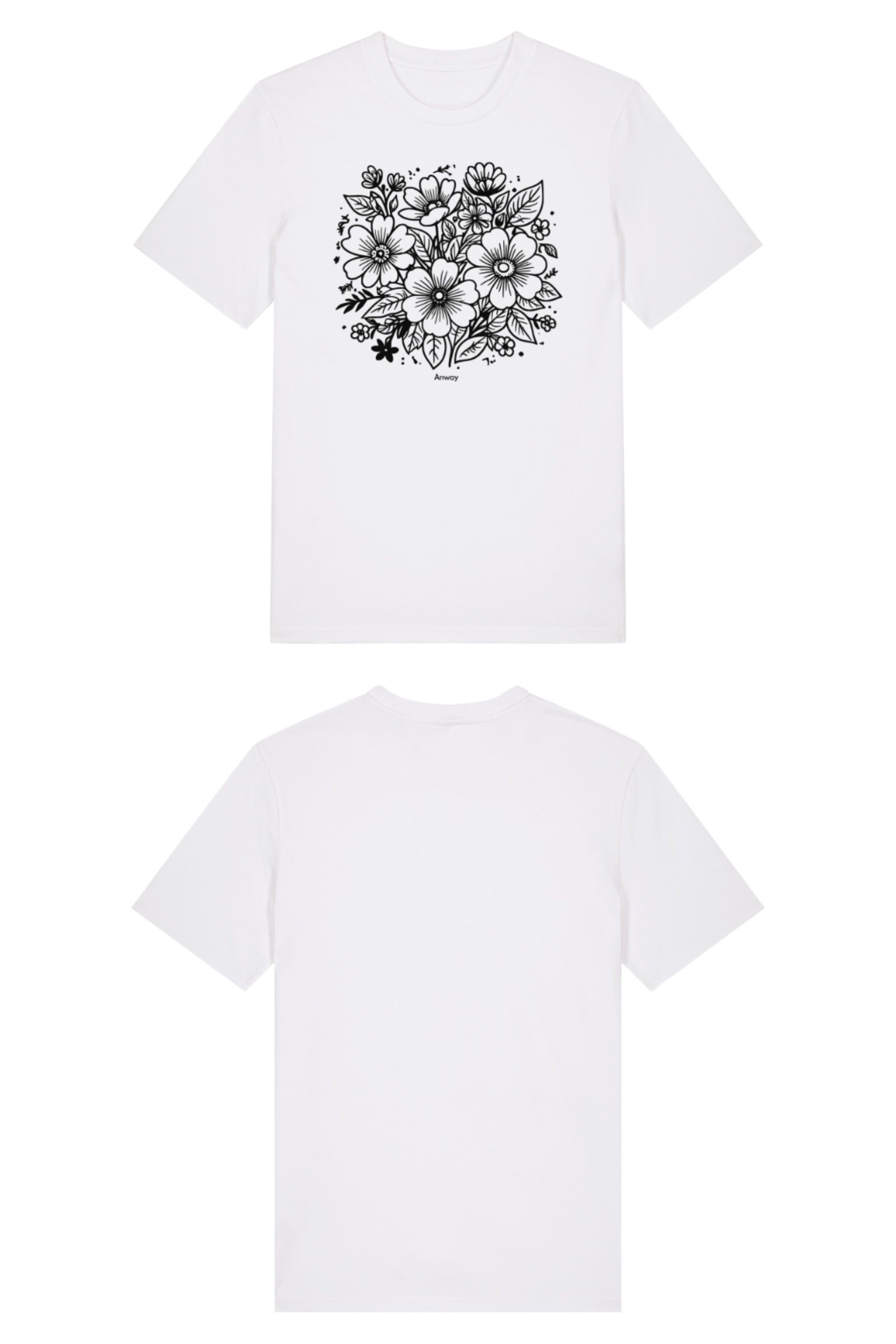 T-Shirt aus 100 % Bio-Baumwolle mit normaler Passform, erhältlich in verschiedenen Farben wie Blue Soul, Cotton Pink, Lavender, Aloe, Weiss und Schwarz. Individuell bedruckbar mit Wunschmotiv. Weiches, angenehm leichtes Material für hohen Tragekomfort. Ideal für einen zeitgemässen, entspannten Look. Vorderseite: T-Shirt mit einfarbigem Blumenprint auf der Vorderseite. 