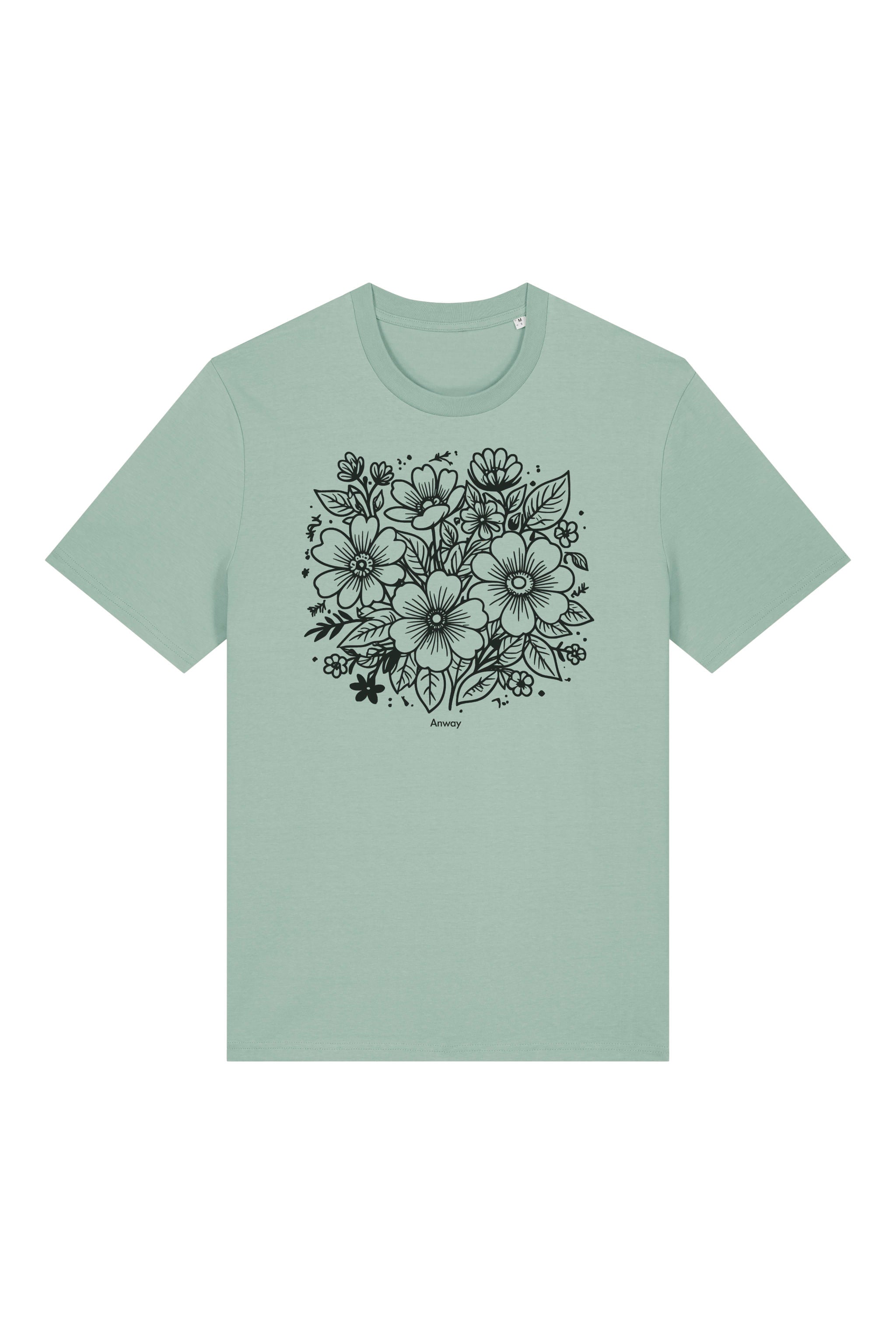 T-Shirt aus 100 % Bio-Baumwolle mit normaler Passform, erhältlich in verschiedenen Farben wie Blue Soul, Cotton Pink, Lavender, Aloe, Weiss und Schwarz. Individuell bedruckbar mit Wunschmotiv. Weiches, angenehm leichtes Material für hohen Tragekomfort. Ideal für einen zeitgemässen, entspannten Look. Vorderseite: T-Shirt mit einfarbigem Blumenprint auf der Vorderseite. 
