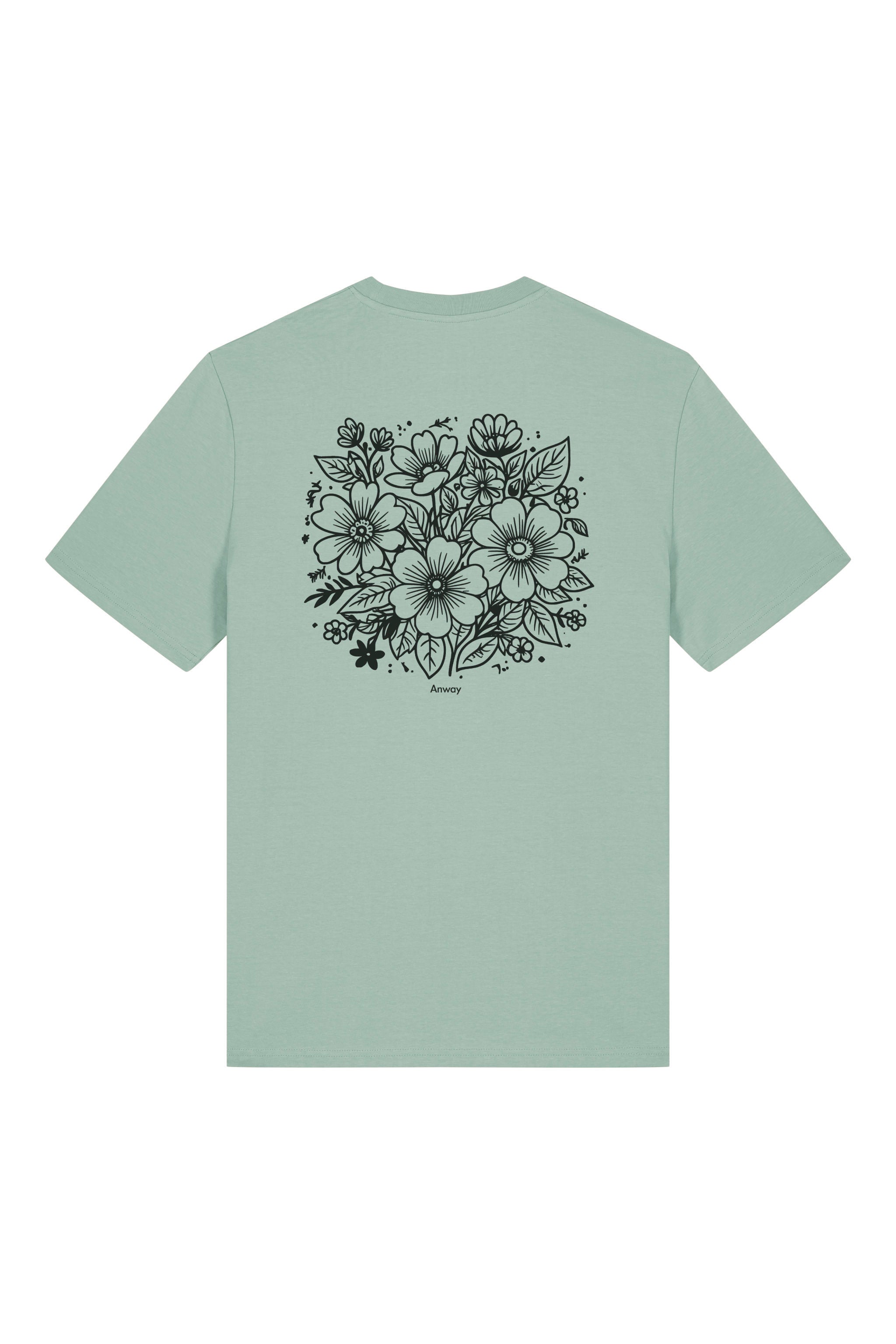 T-Shirt aus 100 % Bio-Baumwolle mit normaler Passform, erhältlich in verschiedenen Farben wie Blue Soul, Cotton Pink, Lavender, Aloe, Weiss und Schwarz. Individuell bedruckbar mit Wunschmotiv. Weiches, angenehm leichtes Material für hohen Tragekomfort. Ideal für einen zeitgemässen, entspannten Look. Rückseite: T-Shirt mit grossem, einfarbigem Blumenprint auf der Rückseite. 