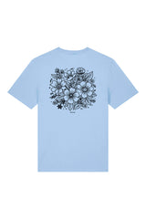 T-Shirt aus 100 % Bio-Baumwolle mit normaler Passform, erhältlich in verschiedenen Farben wie Blue Soul, Cotton Pink, Lavender, Aloe, Weiss und Schwarz. Individuell bedruckbar mit Wunschmotiv. Weiches, angenehm leichtes Material für hohen Tragekomfort. Ideal für einen zeitgemässen, entspannten Look. Rückseite: T-Shirt mit grossem, einfarbigem Blumenprint auf der Rückseite. 
