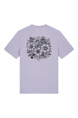 T-Shirt aus 100 % Bio-Baumwolle mit normaler Passform, erhältlich in verschiedenen Farben wie Blue Soul, Cotton Pink, Lavender, Aloe, Weiss und Schwarz. Individuell bedruckbar mit Wunschmotiv. Weiches, angenehm leichtes Material für hohen Tragekomfort. Ideal für einen zeitgemässen, entspannten Look. Rückseite: T-Shirt mit grossem, einfarbigem Blumenprint auf der Rückseite. 