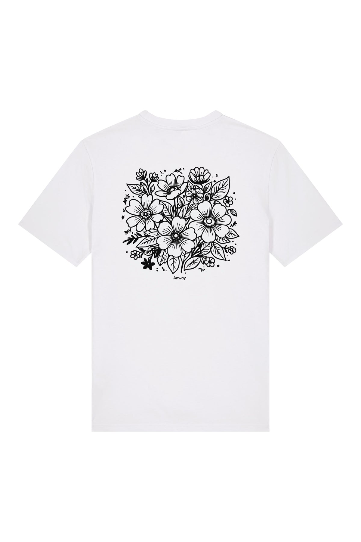 T-Shirt aus 100 % Bio-Baumwolle mit normaler Passform, erhältlich in verschiedenen Farben wie Blue Soul, Cotton Pink, Lavender, Aloe, Weiss und Schwarz. Individuell bedruckbar mit Wunschmotiv. Weiches, angenehm leichtes Material für hohen Tragekomfort. Ideal für einen zeitgemässen, entspannten Look. Rückseite: T-Shirt mit grossem, einfarbigem Blumenprint auf der Rückseite. 