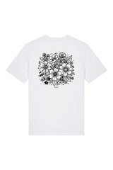 T-Shirt aus 100 % Bio-Baumwolle mit normaler Passform, erhältlich in verschiedenen Farben wie Blue Soul, Cotton Pink, Lavender, Aloe, Weiss und Schwarz. Individuell bedruckbar mit Wunschmotiv. Weiches, angenehm leichtes Material für hohen Tragekomfort. Ideal für einen zeitgemässen, entspannten Look. Rückseite: T-Shirt mit grossem, einfarbigem Blumenprint auf der Rückseite. 