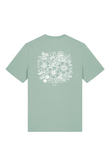 T-Shirt aus 100 % Bio-Baumwolle mit normaler Passform, erhältlich in verschiedenen Farben wie Blue Soul, Cotton Pink, Lavender, Aloe, Weiss und Schwarz. Individuell bedruckbar mit Wunschmotiv. Weiches, angenehm leichtes Material für hohen Tragekomfort. Ideal für einen zeitgemässen, entspannten Look. Rückseite: T-Shirt mit grossem, einfarbigem Blumenprint auf der Rückseite. 