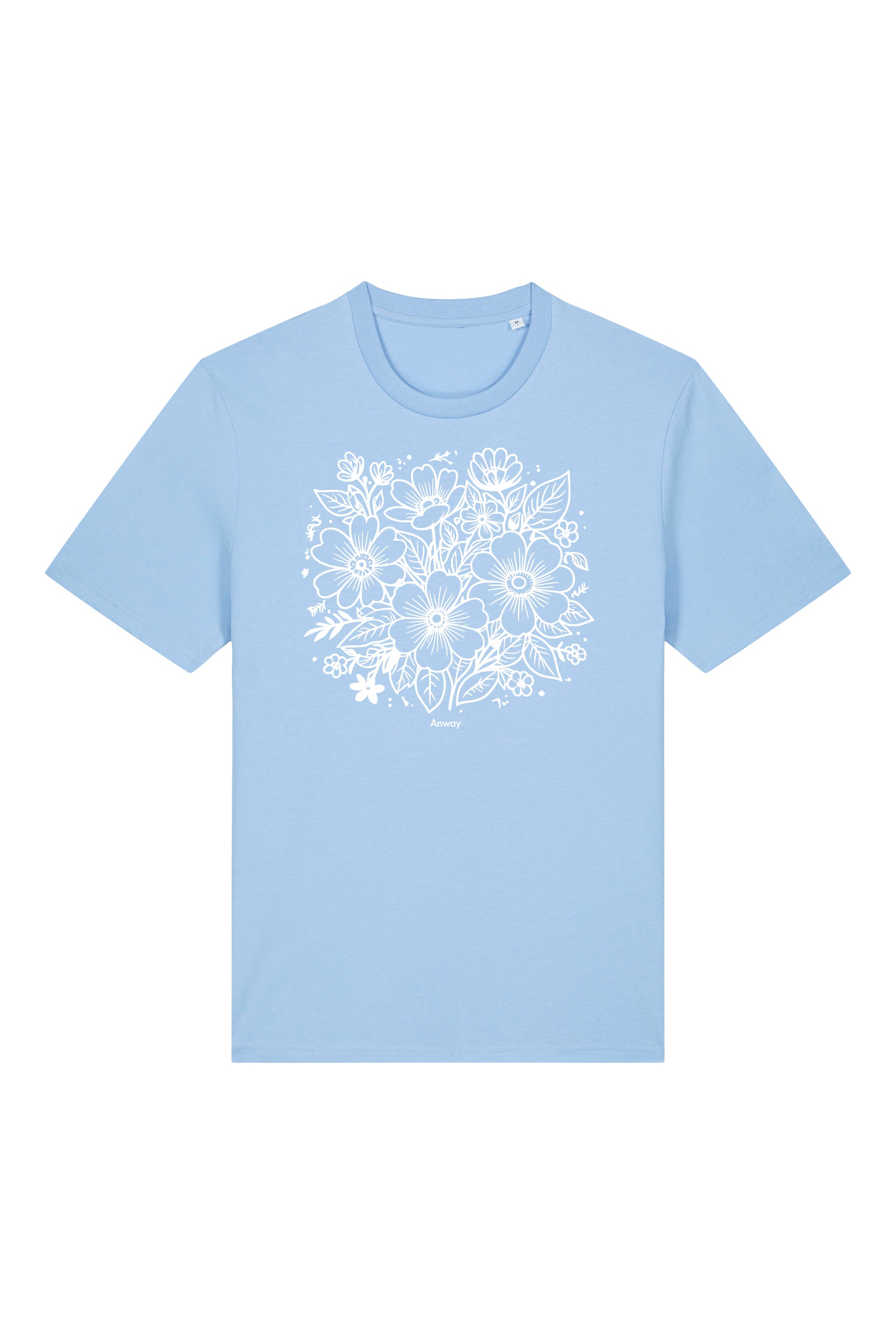 T-Shirt aus 100 % Bio-Baumwolle mit normaler Passform, erhältlich in verschiedenen Farben wie Blue Soul, Cotton Pink, Lavender, Aloe, Weiss und Schwarz. Individuell bedruckbar mit Wunschmotiv. Weiches, angenehm leichtes Material für hohen Tragekomfort. Ideal für einen zeitgemässen, entspannten Look. Vorderseite: T-Shirt mit einfarbigem Blumenprint auf der Vorderseite. 