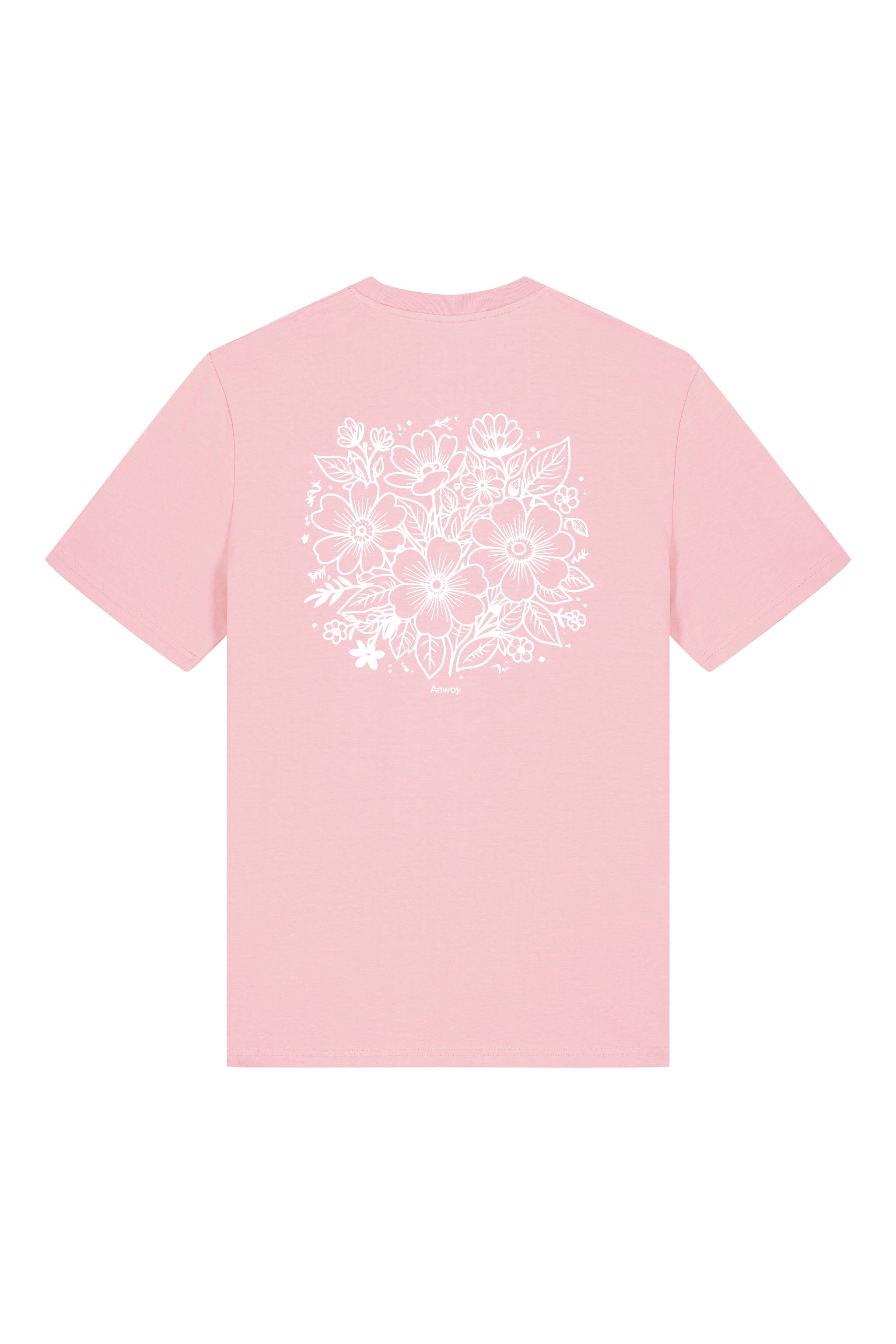 T-Shirt aus 100 % Bio-Baumwolle mit normaler Passform, erhältlich in verschiedenen Farben wie Blue Soul, Cotton Pink, Lavender, Aloe, Weiss und Schwarz. Individuell bedruckbar mit Wunschmotiv. Weiches, angenehm leichtes Material für hohen Tragekomfort. Ideal für einen zeitgemässen, entspannten Look. Rückseite: T-Shirt mit grossem, einfarbigem Blumenprint auf der Rückseite. 