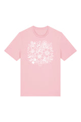 T-Shirt aus 100 % Bio-Baumwolle mit normaler Passform, erhältlich in verschiedenen Farben wie Blue Soul, Cotton Pink, Lavender, Aloe, Weiss und Schwarz. Individuell bedruckbar mit Wunschmotiv. Weiches, angenehm leichtes Material für hohen Tragekomfort. Ideal für einen zeitgemässen, entspannten Look. Vorderseite: T-Shirt mit einfarbigem Blumenprint auf der Vorderseite. 