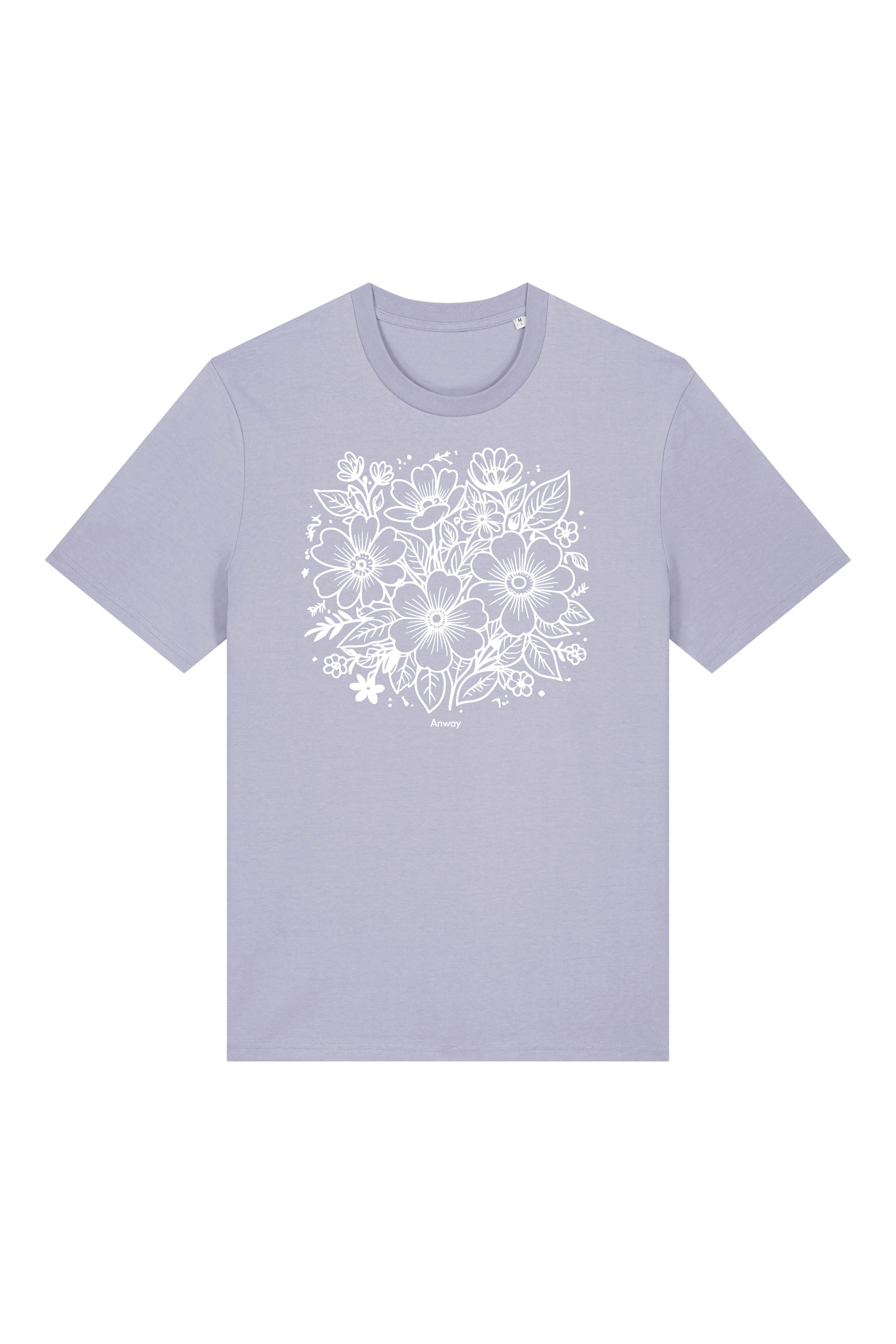 T-Shirt aus 100 % Bio-Baumwolle mit normaler Passform, erhältlich in verschiedenen Farben wie Blue Soul, Cotton Pink, Lavender, Aloe, Weiss und Schwarz. Individuell bedruckbar mit Wunschmotiv. Weiches, angenehm leichtes Material für hohen Tragekomfort. Ideal für einen zeitgemässen, entspannten Look. Vorderseite: T-Shirt mit einfarbigem Blumenprint auf der Vorderseite. 