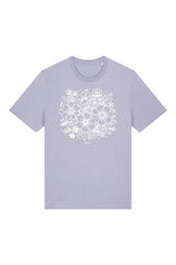 T-Shirt aus 100 % Bio-Baumwolle mit normaler Passform, erhältlich in verschiedenen Farben wie Blue Soul, Cotton Pink, Lavender, Aloe, Weiss und Schwarz. Individuell bedruckbar mit Wunschmotiv. Weiches, angenehm leichtes Material für hohen Tragekomfort. Ideal für einen zeitgemässen, entspannten Look. Vorderseite: T-Shirt mit einfarbigem Blumenprint auf der Vorderseite. 