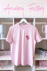 T-Shirt Normal Farbe Cotton Pink rosa Print pink Hund