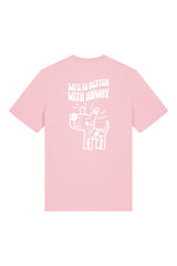 T-Shirt aus 100 % Bio-Baumwolle mit normaler Passform, erhältlich in verschiedenen Farben wie Blue Soul, Cotton Pink, Lavender, Aloe, Weiss und Schwarz. Individuell bedruckbar mit Wunschmotiv. Weiches, angenehm leichtes Material für hohen Tragekomfort. Ideal für einen zeitgemässen, entspannten Look. Handgezeichnetes Hundemotiv und Schriftzug „LIFE IS BETTER WITH ANWAY“ auf der Rückseite.