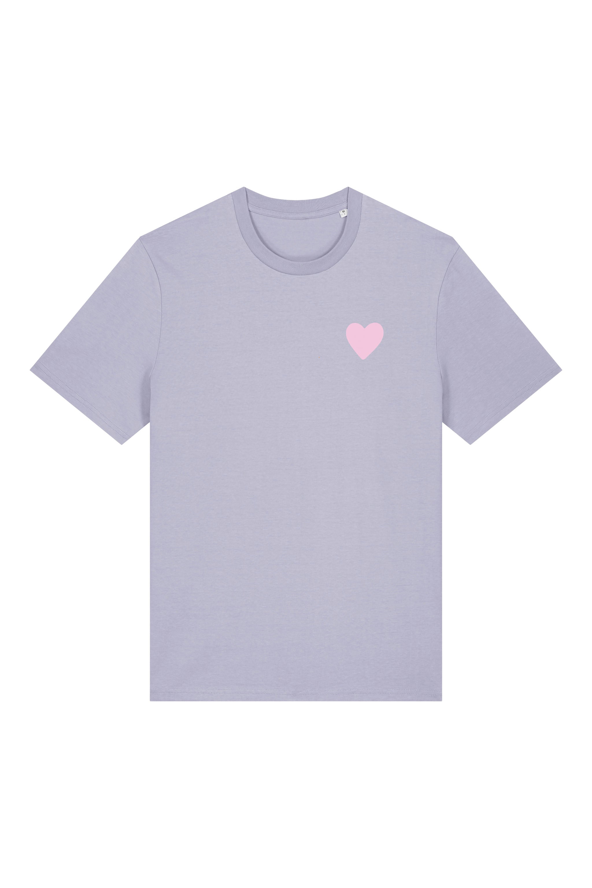 T-Shirt aus 100 % Bio-Baumwolle mit normaler Passform, erhältlich in verschiedenen Farben wie Blue Soul, Cotton Pink, Lavender, Aloe, Weiss und Schwarz. Individuell bedruckbar mit Wunschmotiv. Weiches, angenehm leichtes Material für hohen Tragekomfort. Ideal für einen zeitgemässen, entspannten Look. Vorderseite: Rosa Herz auf der linken Brust. Rückseite: Tic-Tac-Toe-Motiv mit rosa Herzen und darunter der Schriftzug „LOVE WINS“ in rosa.