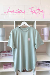 T-Shirt Normal Farbe Aloe Grün Print Love Wins