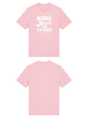 Unisex T-Shirt aus 100% Bio-Baumwolle Cotton Pink rosa mit weissem Print Aufdruck More Amore Per Favore