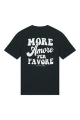 Unisex T-Shirt aus 100% Bio-Baumwolle Black schwarz mit weissem Print Aufdruck More Amore Per Favore
