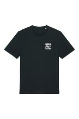 Unisex T-Shirt aus 100% Bio-Baumwolle Black schwarz mit weissem Print Aufdruck More Amore Per Favore