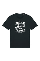 Unisex T-Shirt aus 100% Bio-Baumwolle Black schwarz mit weissem Print Aufdruck More Amore Per Favore