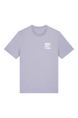 Unisex T-Shirt aus 100% Bio-Baumwolle Lavender lila mit weissem Print Aufdruck More Amore Per Favore