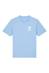 T-Shirt aus 100 % Bio-Baumwolle mit normaler Passform, erhältlich in verschiedenen Farben wie Blue Soul, Cotton Pink, Lavender, Aloe, Weiss und Schwarz. Individuell bedruckbar mit Wunschmotiv. Weiches, angenehm leichtes Material für hohen Tragekomfort. Ideal für einen zeitgemässen, entspannten Look. T-Shirt mit kleinem Motiv einer Palme und eines Liegestuhls auf der linken Brust und einem detaillierten Strandmotiv mit Palmen, Kokosnüssen und Sonnenuntergang auf der Rückseite. 