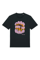 T-Shirt aus 100 % Bio-Baumwolle mit normaler Passform, erhältlich in verschiedenen Farben wie Blue Soul, Cotton Pink, Lavender, Aloe, Weiss und Schwarz. Individuell bedruckbar mit Wunschmotiv. Weiches, angenehm leichtes Material für hohen Tragekomfort. Ideal für einen zeitgemässen, entspannten Look. Design mit Sonnenblume und Text „GOOD DAY TO BLOOM“ auf der Vorderseite.