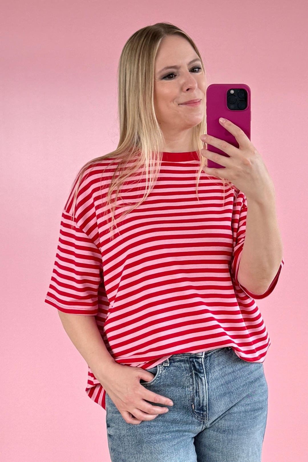 OVERSIZED SHIRT ELENA | ROT-ROSA