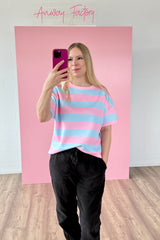 OVERSIZED SHIRT EMMA | HELLBLAU-ROSA