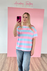 OVERSIZED SHIRT EMMA | HELLBLAU-ROSA