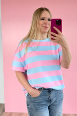 OVERSIZED SHIRT EMMA | HELLBLAU-ROSA
