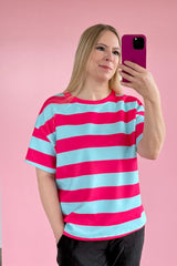 OVERSIZED SHIRT EMMA | TÜRKIS-PINK