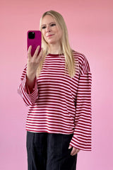 OVERSIZED LONGSLEEVE SOFIA | DUNKELROT-ROSA