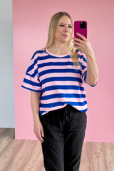 OVERSIZED SHIRT ZOE | BLAU-ROSA