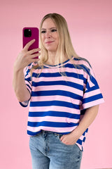 OVERSIZED SHIRT ZOE | BLAU-ROSA
