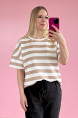 OVERSIZED SHIRT ZOE | BEIGE-WEISS