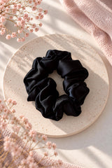 MIDI SILK SCRUNCHIE | BLACK