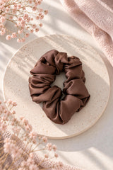 MIDI SILK SCRUNCHIE | COFFEE