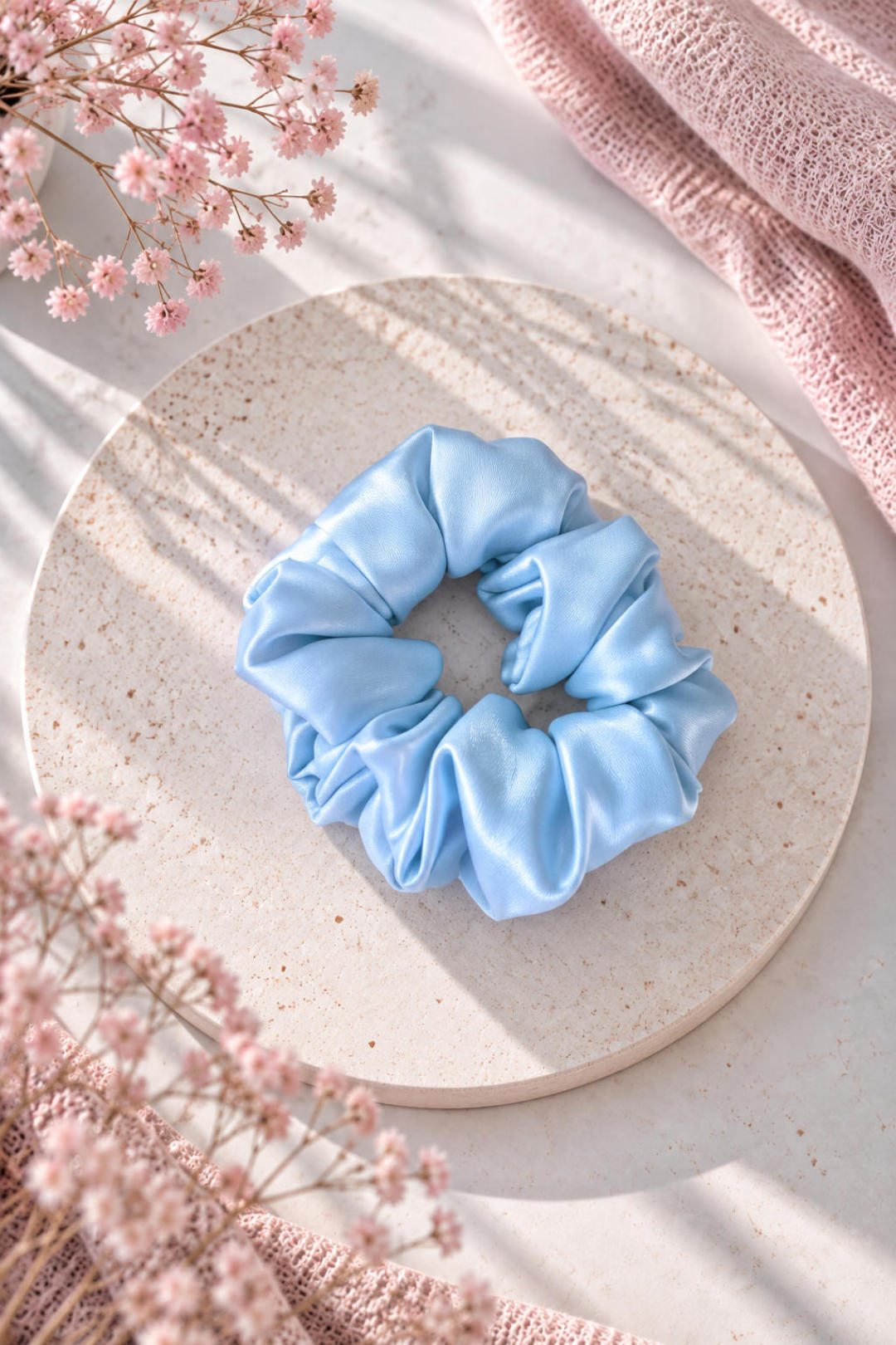 MIDI SILK SCRUNCHIE | SKY BLUE