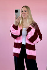 STRICKJACKE VITTORIA | BORDEAUX-ROSA