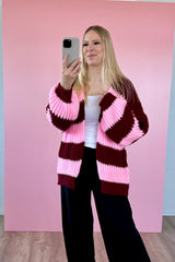 STRICKJACKE VITTORIA | BORDEAUX-ROSA