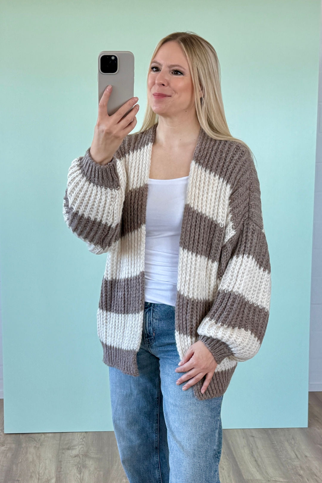 STRICKJACKE VITTORIA | SOFT TAUPE-CREME