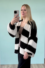 STRICKJACKE VITTORIA | SCHWARZ-CREME