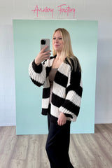 STRICKJACKE VITTORIA | SCHWARZ-CREME