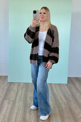 STRICKJACKE VITTORIA | TAUPE-CHOCO