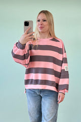 BUTTERSTOFF SWEATER ALINA | CORAL-GRAU