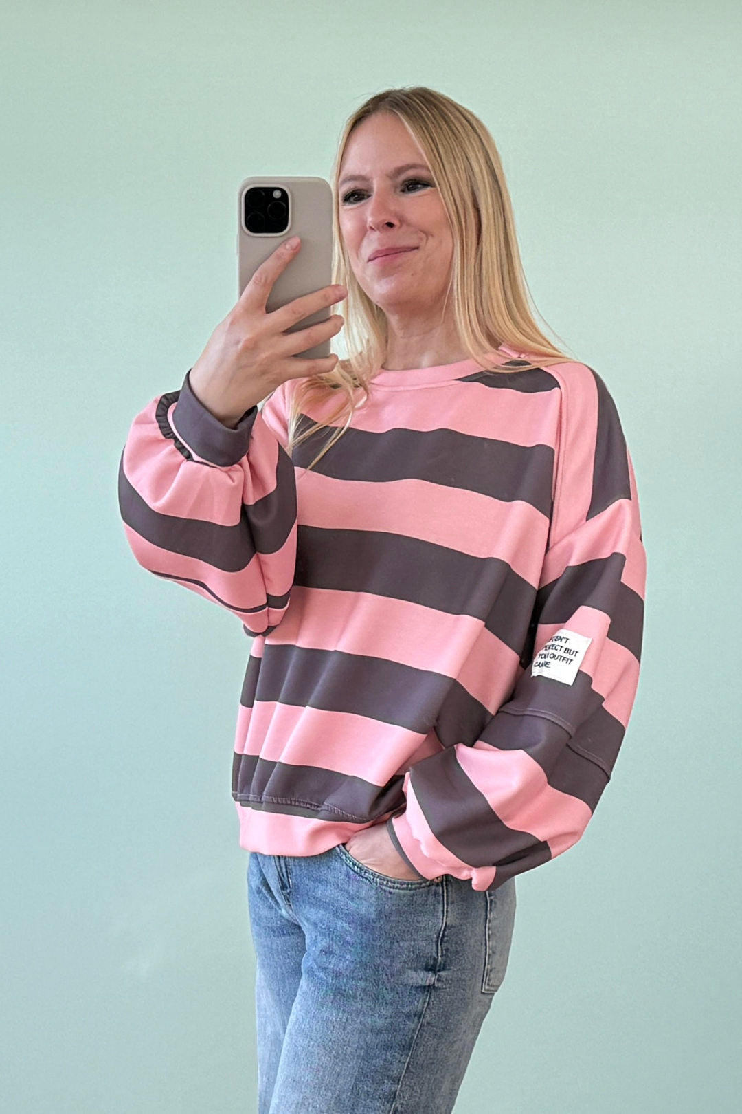 BUTTERSTOFF SWEATER ALINA | CORAL-GRAU