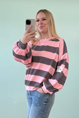 BUTTERSTOFF SWEATER ALINA | CORAL-GRAU